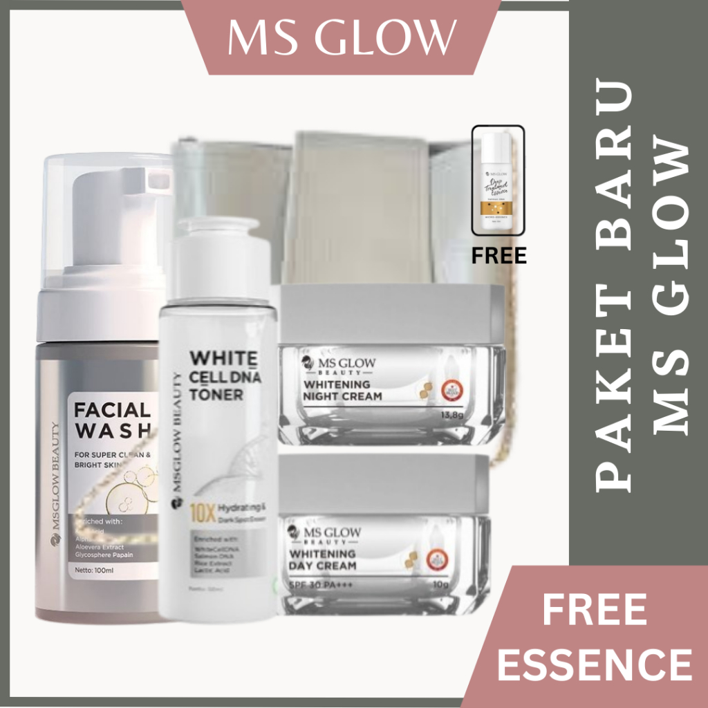 MS Glow Paket Lengkap Free Essence - paket whitening/paket acne/paket ultimate/paket luminous