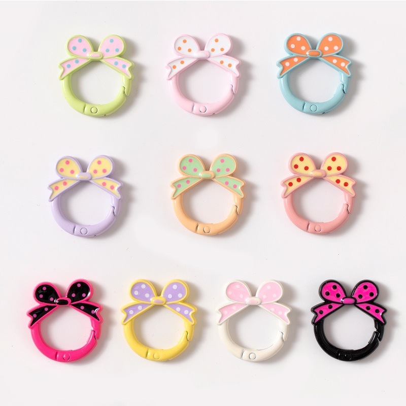 Dasi kupu -kupu besar pegas buka cincin kartun kumparan pegas kumparan gantungan