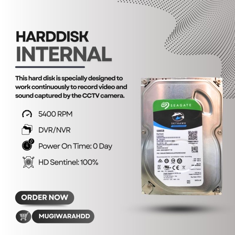Hardisk 500GB Seagate Skyhawk / Barracuda Sata 3.5 Baru - Hardisk PC / Hardisk CCTV 500GB