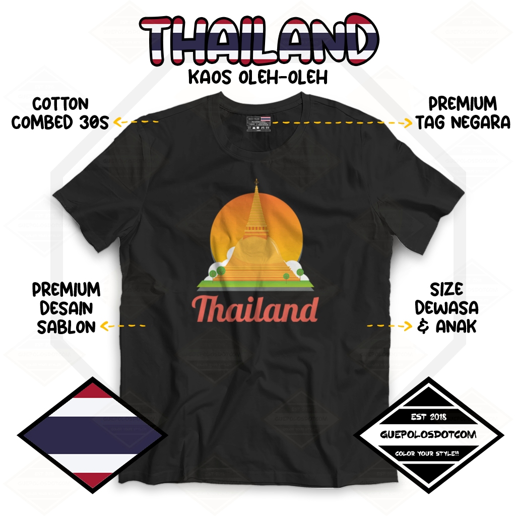 TYPE 09 Thailand - KAOS T-SHIRT OLEH OLEH THAILAND BANGKOK TAG LABEL MADE IN THAILAND - BAJU SOUVENI
