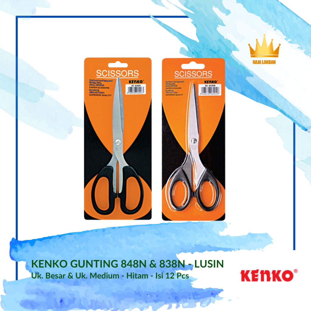 

Gunting Alat pemotong kertas Kenko KS-848N & KS-838N/ Besar & Kecil/ Hitam - Lusin