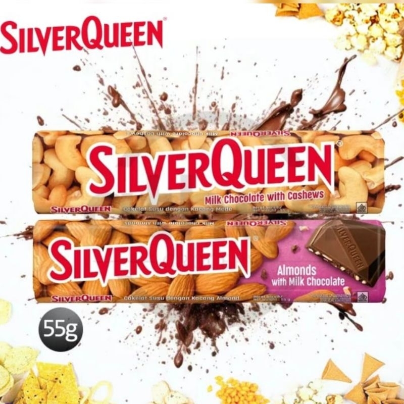 

SILVERQUEEN 55gr, COKLAT UKURAN BESAR ,EXP FEBRUARI 2026