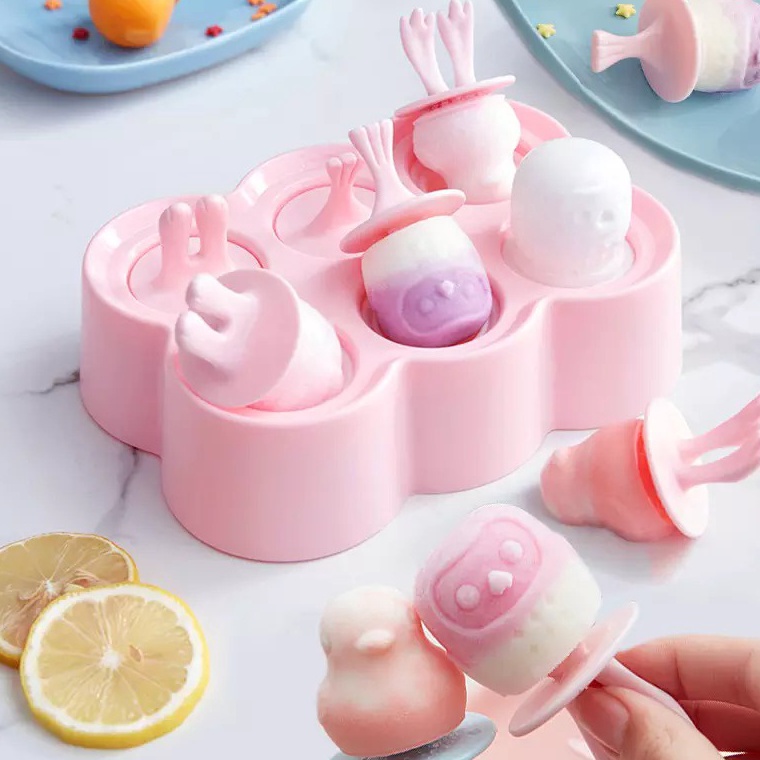 LANGSUNG KIRIM Alat Cetakan Es Krim 6 Slot Lucu Es Loli DIY Es Batu Bulat Bola Ice Ball Maker Silico