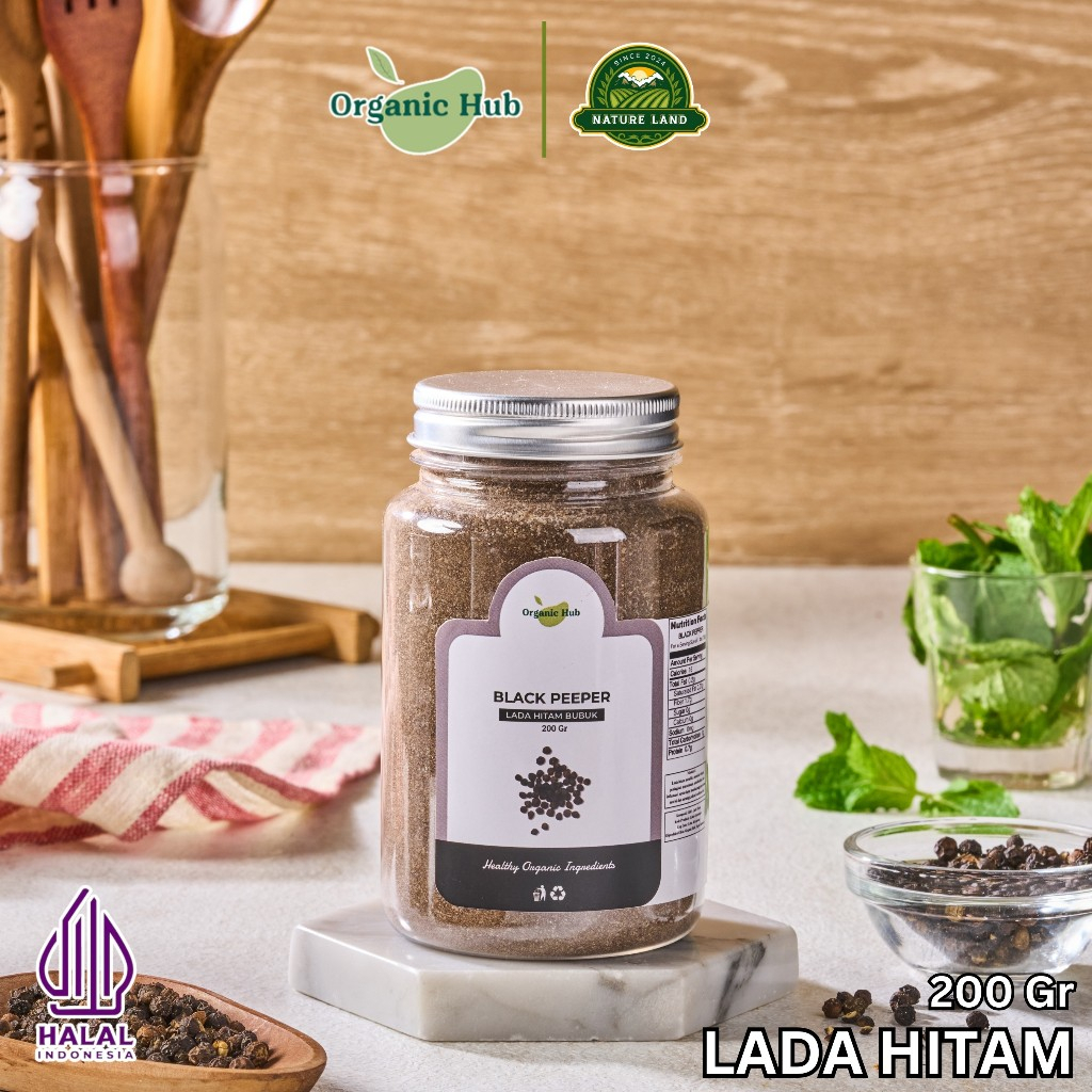 

Organic Hub Lada Hitam Bubuk Halus Bumbu Dapur Premium Black Pepper Powder 200 gr