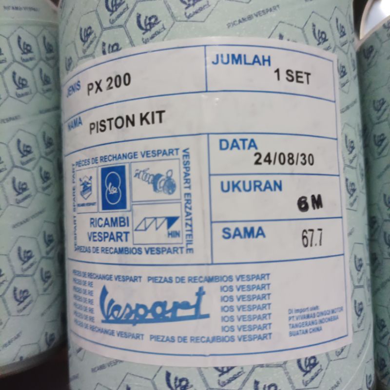 piston seher vespa Spartan excell 200 6m 8m