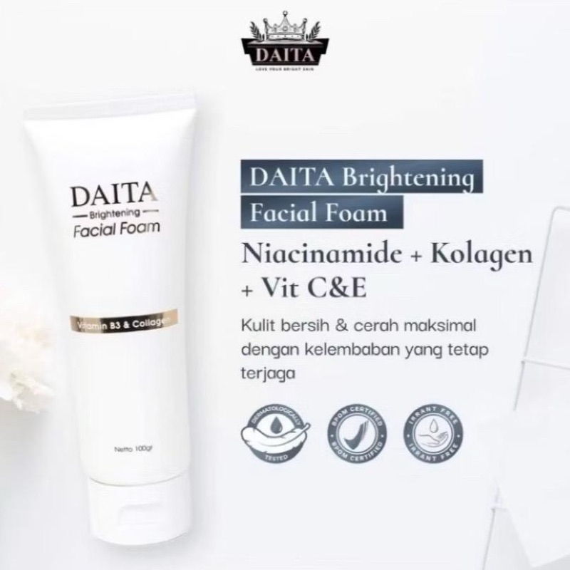 Daita Brightening Facial Foam / Sabun Pencerah Wajah / Sabun Cuci Muka Pemutih / Daita Skincare