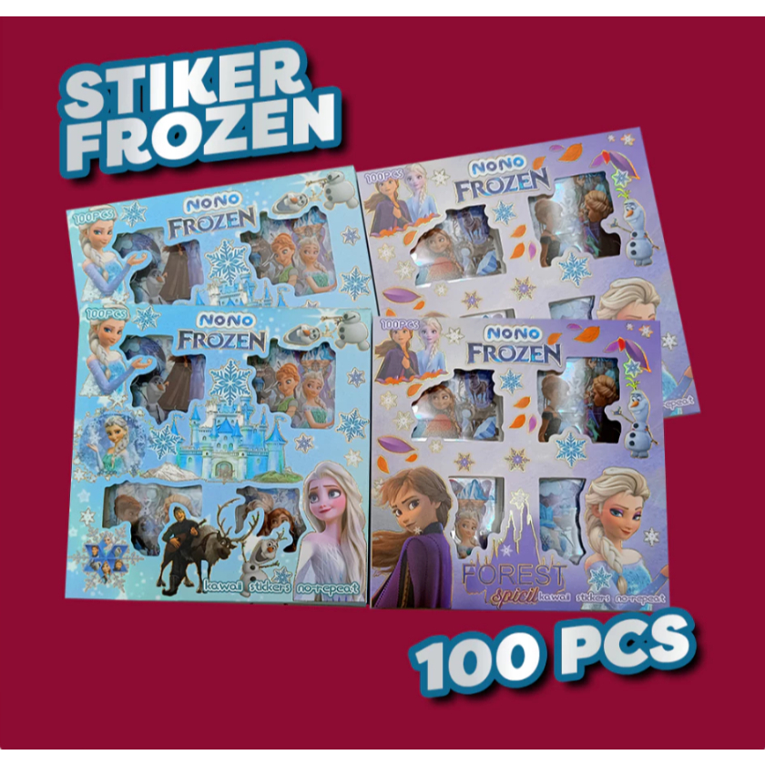 

Stiker Momo Frozen Elsa Anna Waterproof 100 Lembar/Sticker murah anti air