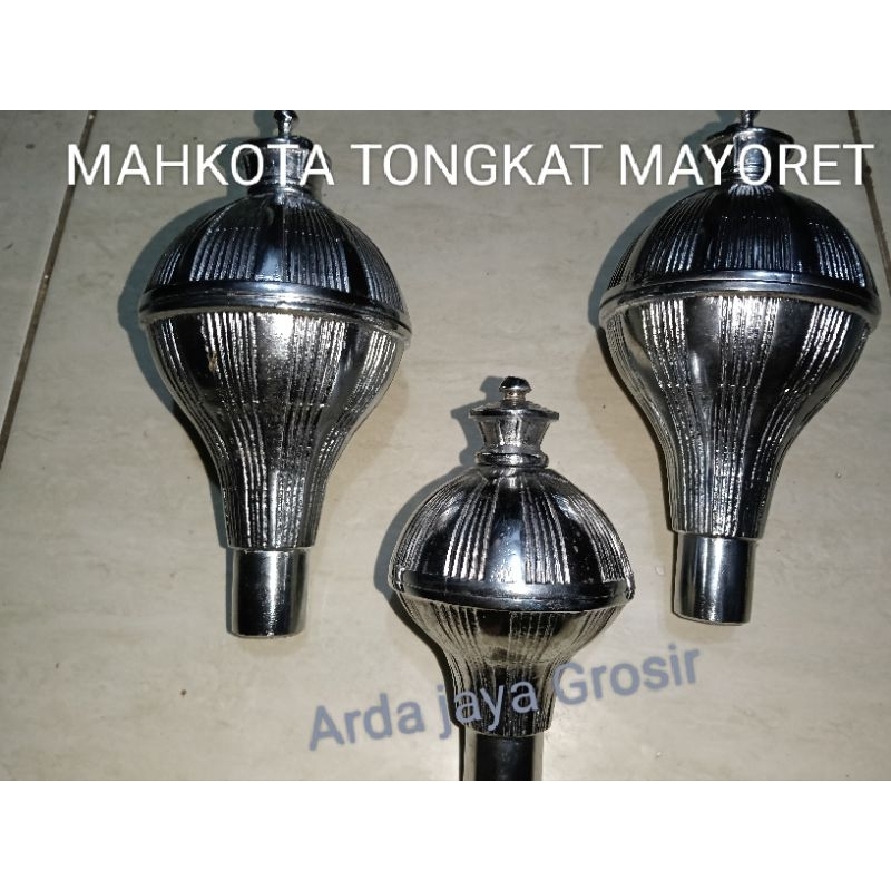 Kepala Mahkota Tongkat Mayoret Dromband  Marcingband Lobang besar 1/2"/22mm,dan Lobang kecil 5/8 mm.