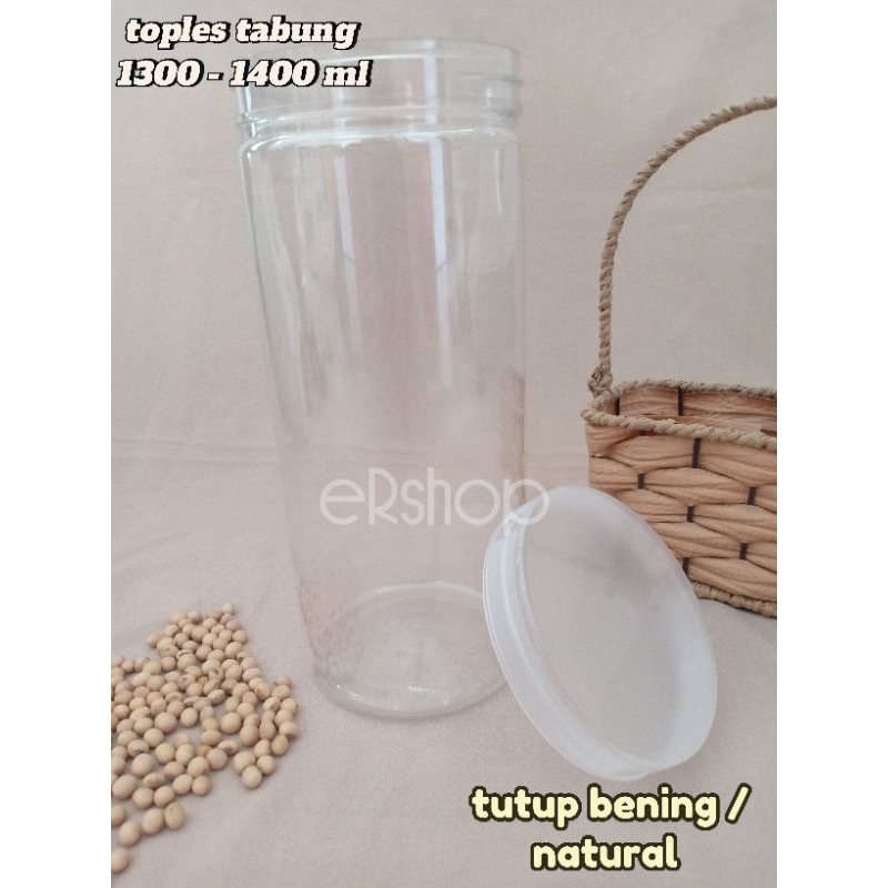 1300ml - 1400ml / bening / toples tabung / toples cylinder / toples plastik / 1300 1400 ml / natural