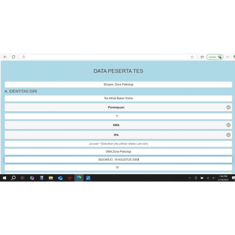 Psikotes Online Minat dan Bakat