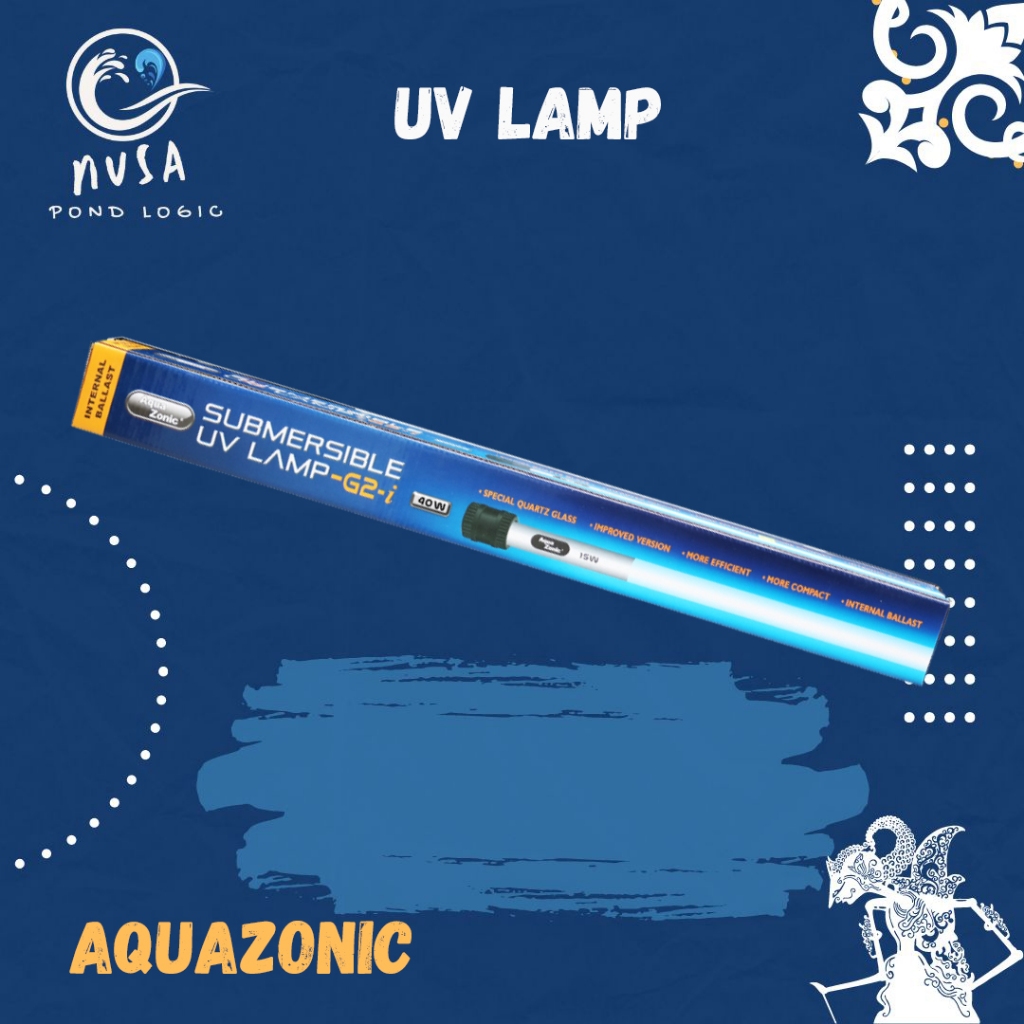Lampu UV Kolam Koi Sterilizer Aqua Zonic 20W Pond UV Submersible