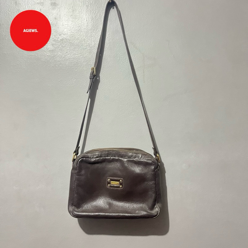 TAS SELEMPANG PAPILLON COKLAT KULIT ORIGINAL ASLI