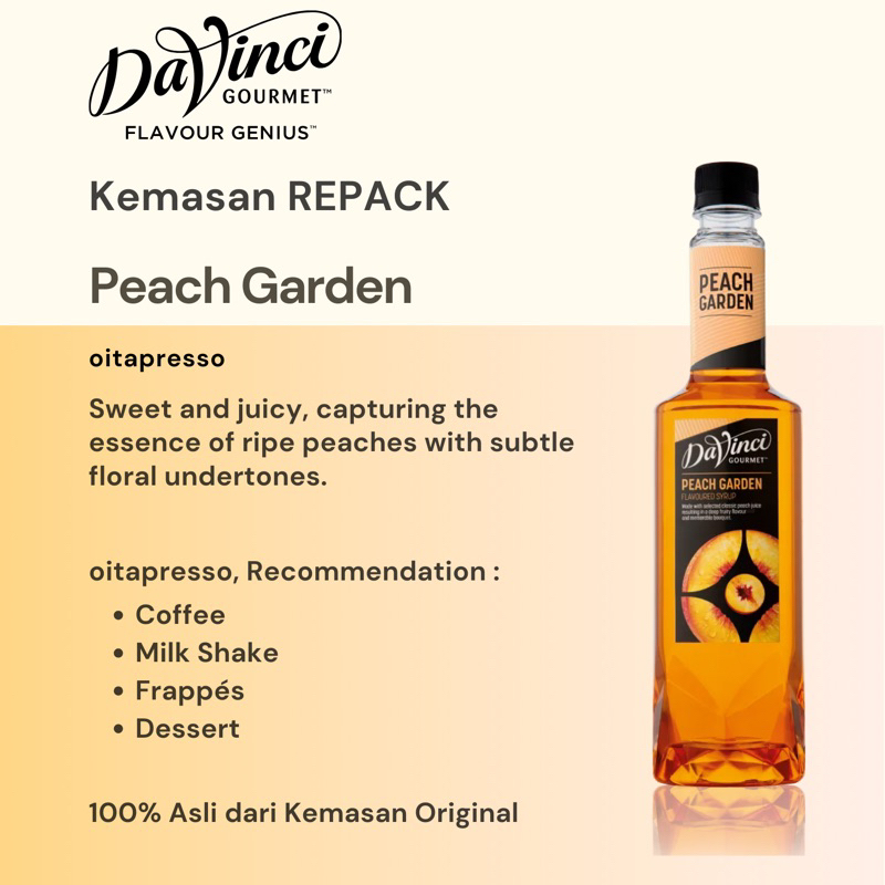 

REPACK - Davinci Peach Garden Syrup [30, 50, 100] g