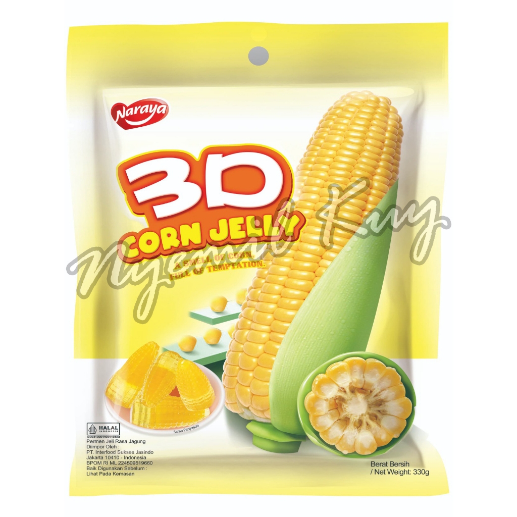 

Naraya 3D Corn Jelly - Permen Jeli Bentuk Jagung - Permen Jeli Rasa Jagung - Corn Jelly Candy 330g