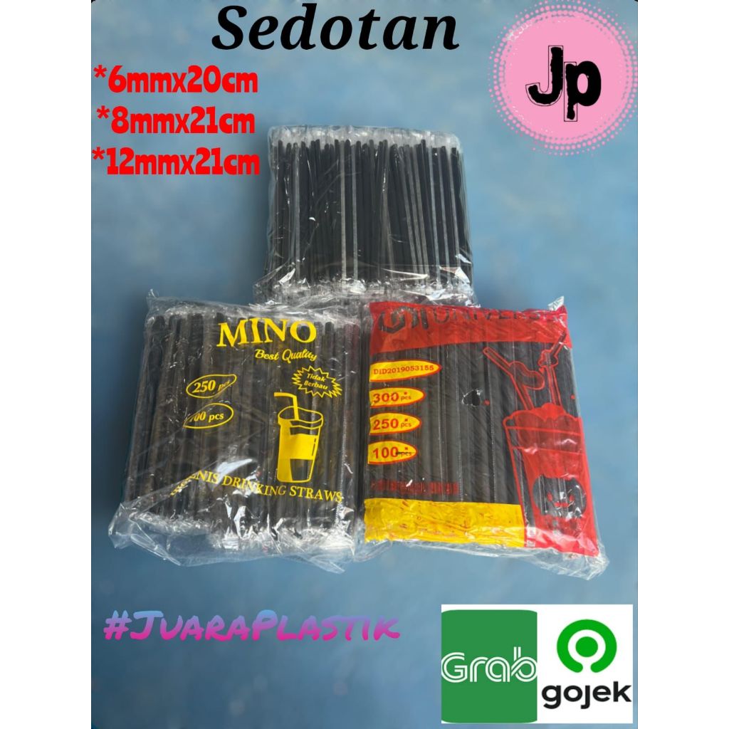 Sedotan Steril Hitam Sedotan Kopi Hitam Runcing Sedotan Lancip