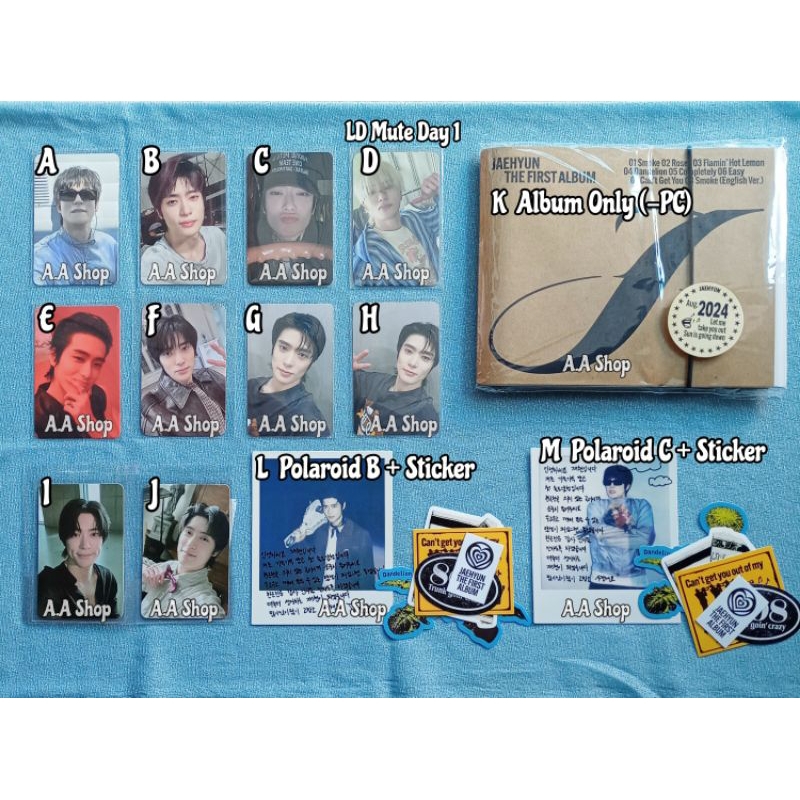 Ready Jaehyun Photocard Official Solo Album 'J' Money Clip Unsealed Sunglasses Prada Abu Bareface Po