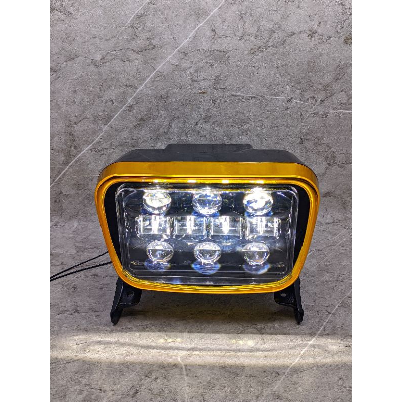 sepaket lampu depan Rx king daymaker 10mata import set breket custom gold sepesial edition