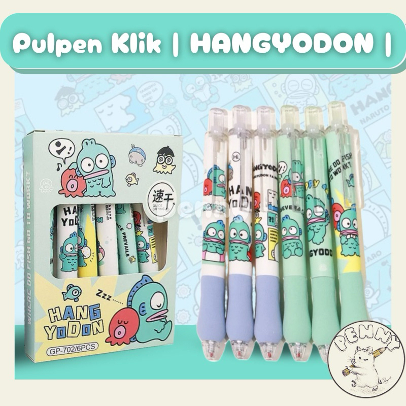 

Pulpen Gel HANGYODON SANRIO [6 PCS] Klik Mekanik 0.5mm Original Lucu Murah Cepat Kering
