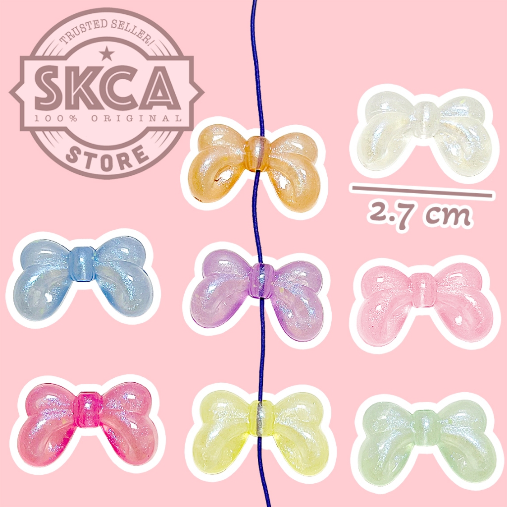 

BFR2 Manik Mote Pita Ribbon Bowtie Lubang Pastel Shimmer