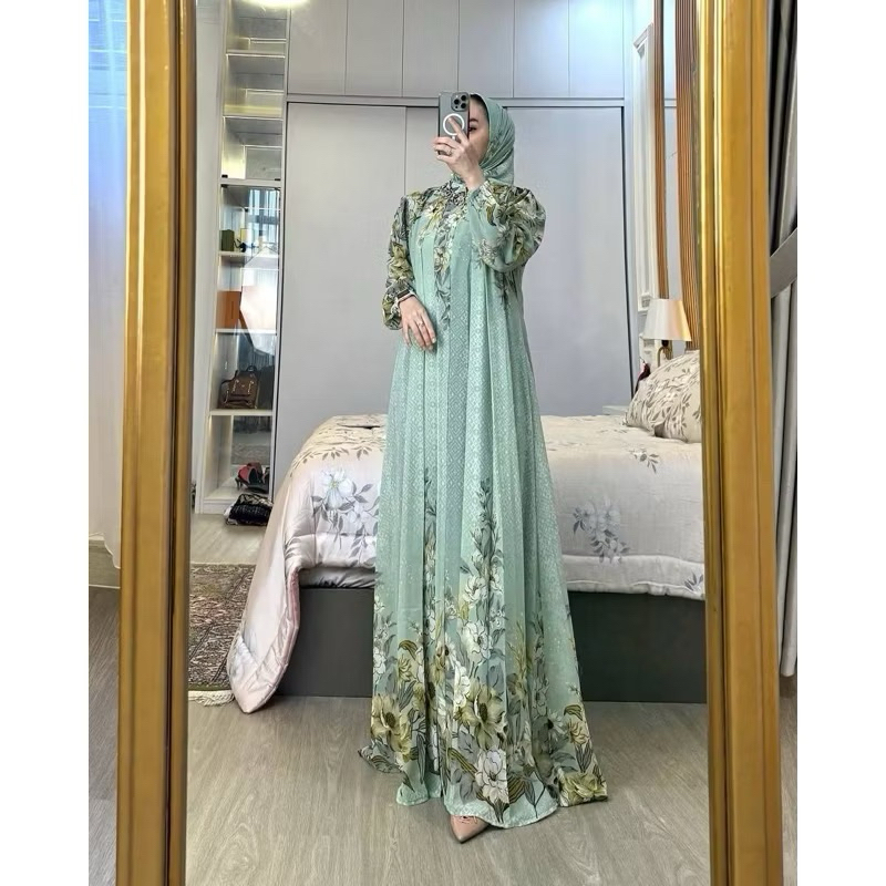Gamis Set Hijab Rayon Diamond Gamis Lebaran