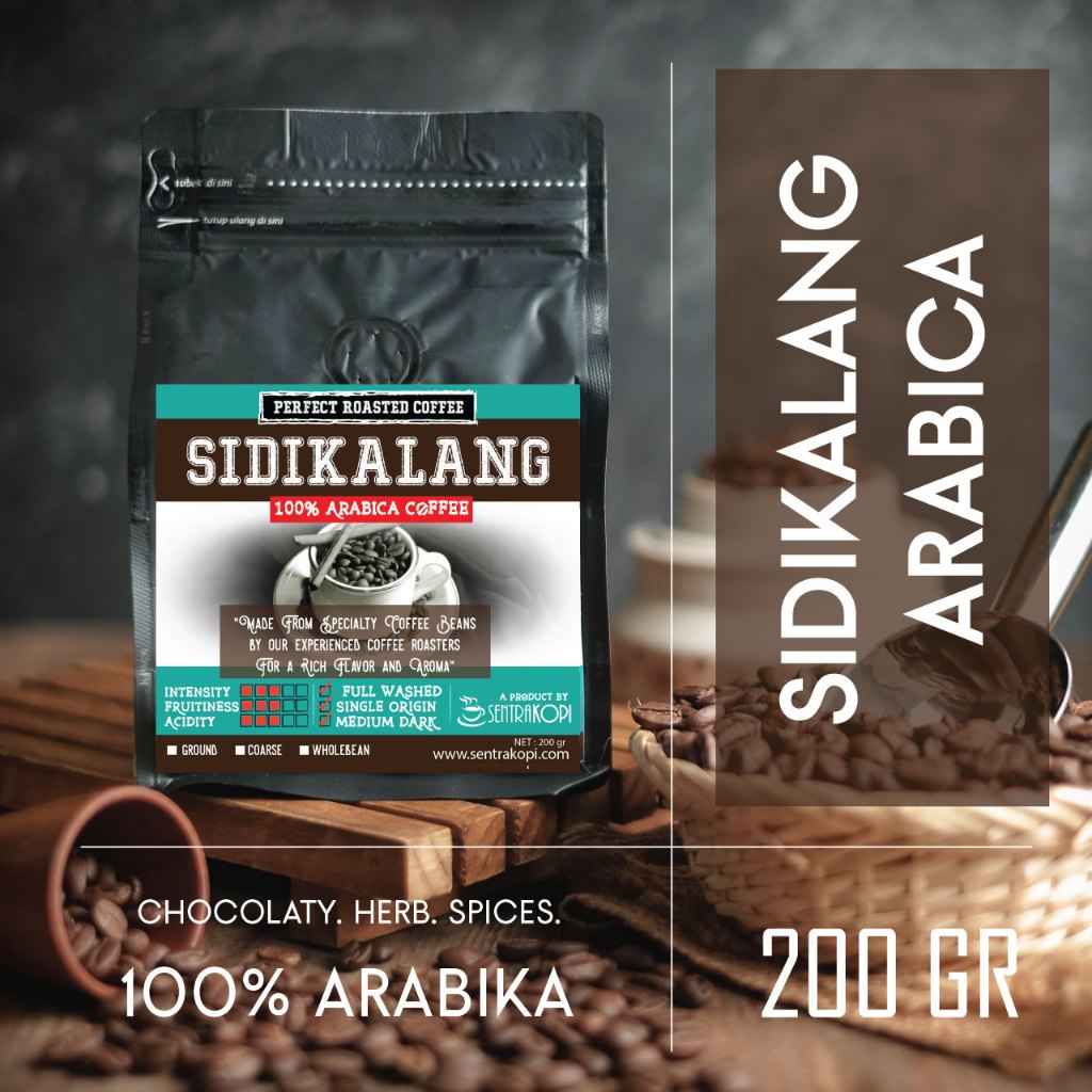 

Kopi Sidikalang Arabika 200 Gram - Kopi Bubuk / Biji - Premium Arabica Coffee by Sentra Kopi 200gr