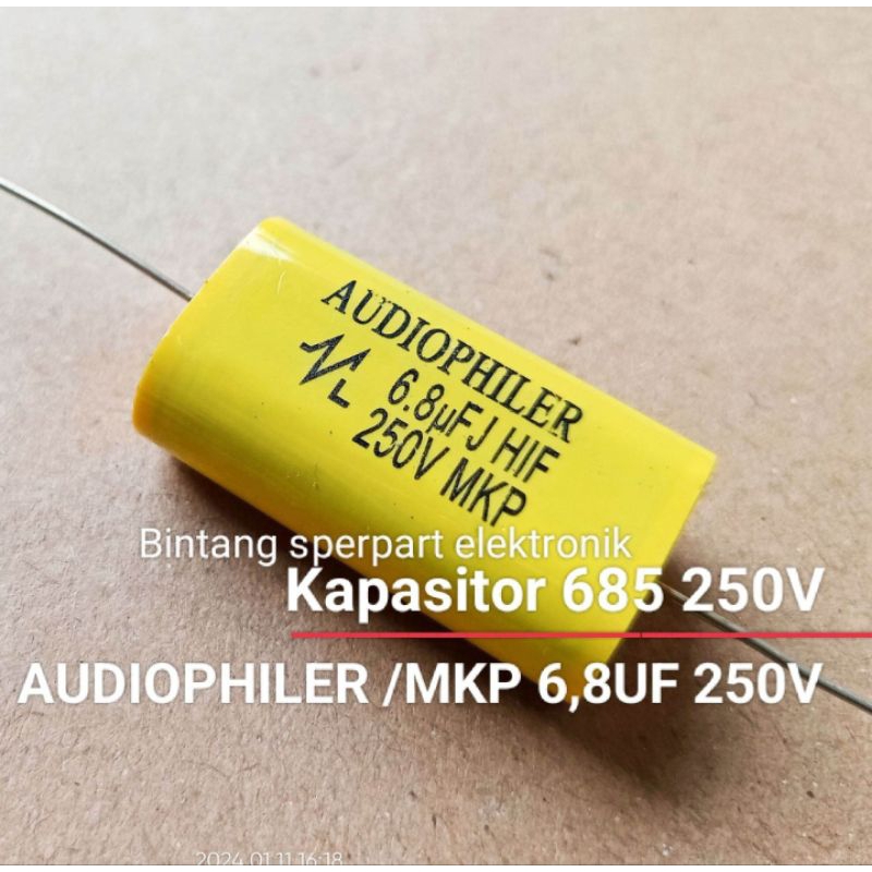 KAPASITOR AUDIOPHILER 6,8UF 250V KAPASITOR MKP 6.8UF 250V AUDIOPHILER 6.8UF 250V CAPACITOR MKP 6,8UF