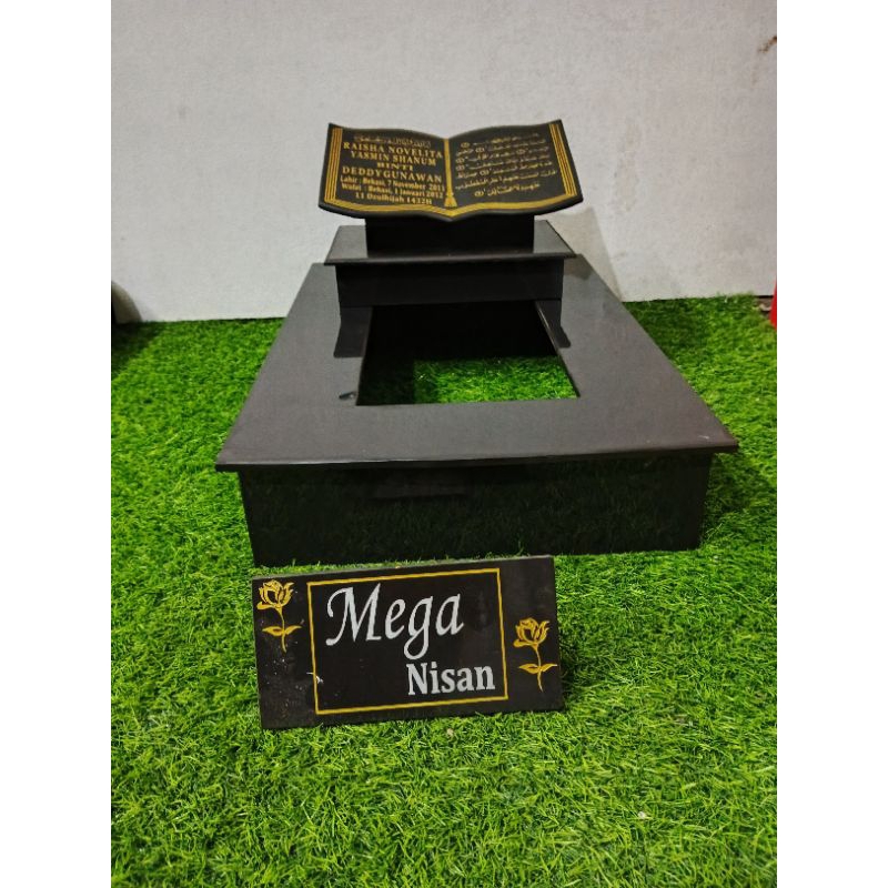 TERMURAHFULL MAKAM BAYI 1 TRAF 60x40//BATU NISAN KIJING BAYI SET/MAESAN BAYI+PACKING KAYU