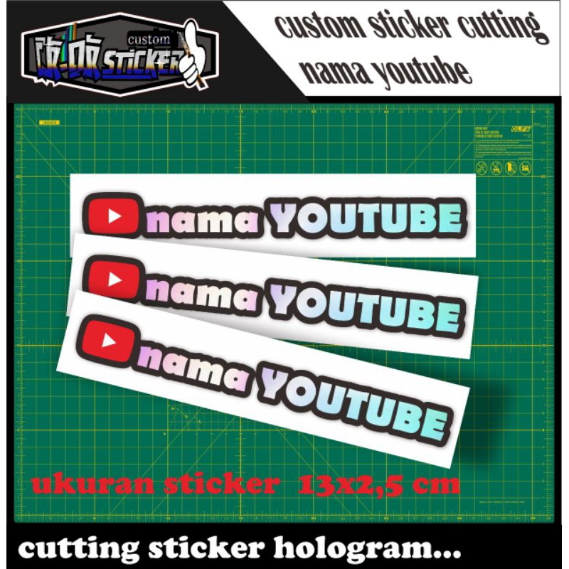 

custom sticker cutting nama youtube minimal order 3 pcs