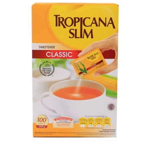 

TROPICANA SLIM CLASSIC SWEETENER SACHET BOX 100pcs 250gram
