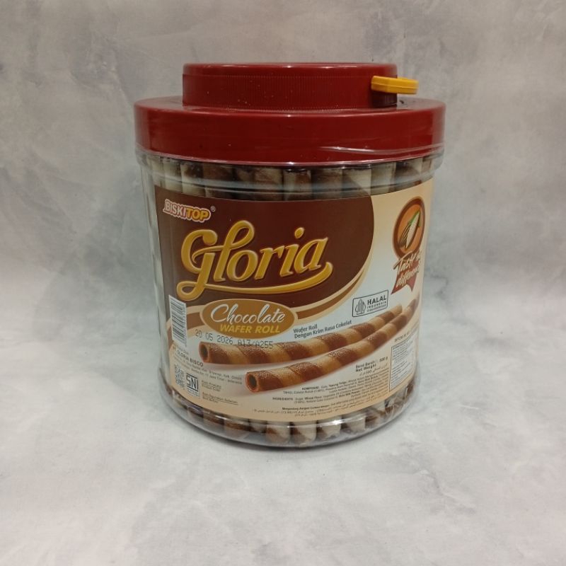 

Biskitop - Gloria Wafer Roll Chocolate 650g - Astor Biskuit Stik Coklat