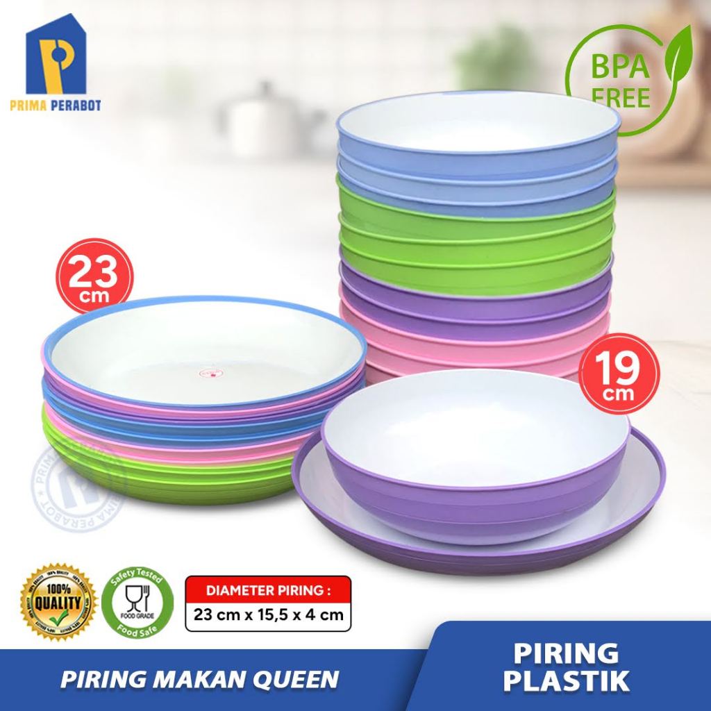 Piring Makan 23cm Piring Saji Plastik Tebal Elastis