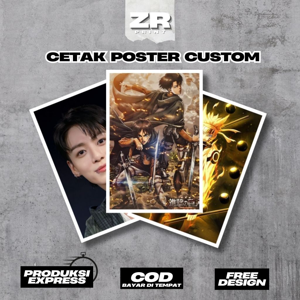 

Cetak Poster Custom Ukuran A3+ dan A4+ HD - Custom Poster Anime, Custom Poster Kpop READY