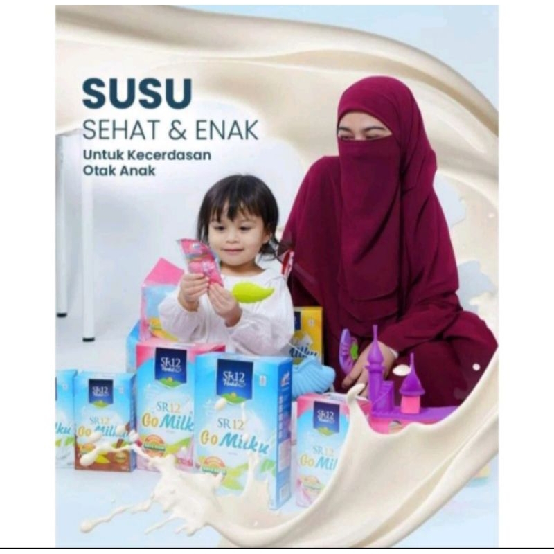 

susu gomilku sr12 200 gr, rasa original, strawberi dan rasa coklat