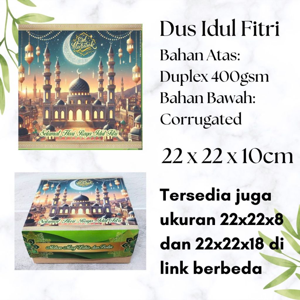 

22 x 22 x 10 LEBARAN Idul Fitri Dus Ekonomis Hampers Marmer Brownies Cake