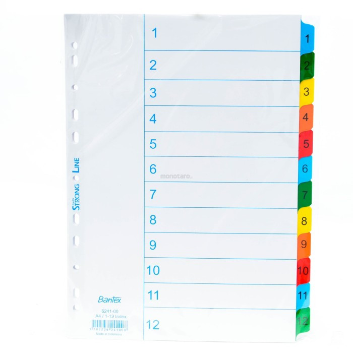 

PEMBATAS BINDER BANTEX INDEX 6241 A4 1-12