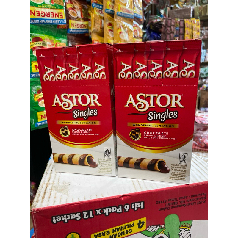 

Promo !!! Astor Singles Chocolate 1box isi 20 pcs 300g