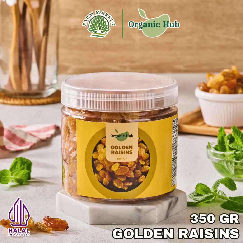 

Organic Hub Golden Raisins Arab Dried Kismis Premium Organik 100% Original Raisin Simin 350 gr