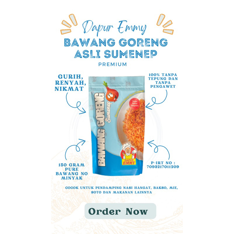 

BAGOR (BawangGoreng) ASLI SUMENEP PREMIUM TANPA TEPUNG-150 Gram