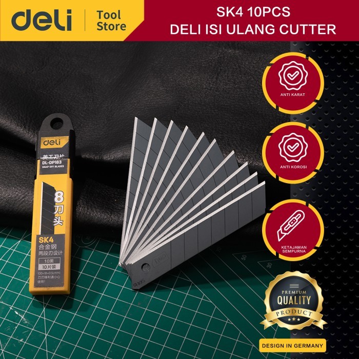 

Deli Cutter / Isi Ulang Cutter SK4 10pcs Tajam Dan Anti Karat DL-DP
