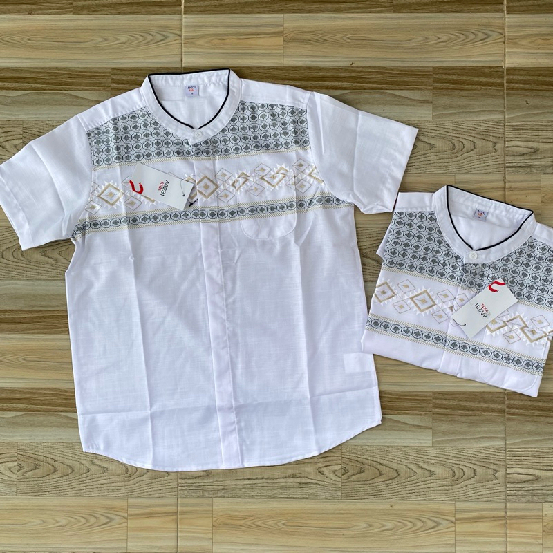 1008 KEMEJA KOKO PUTIH COUPLE PENDEK KATUN DOUBLEBIM M231 M231KIDS