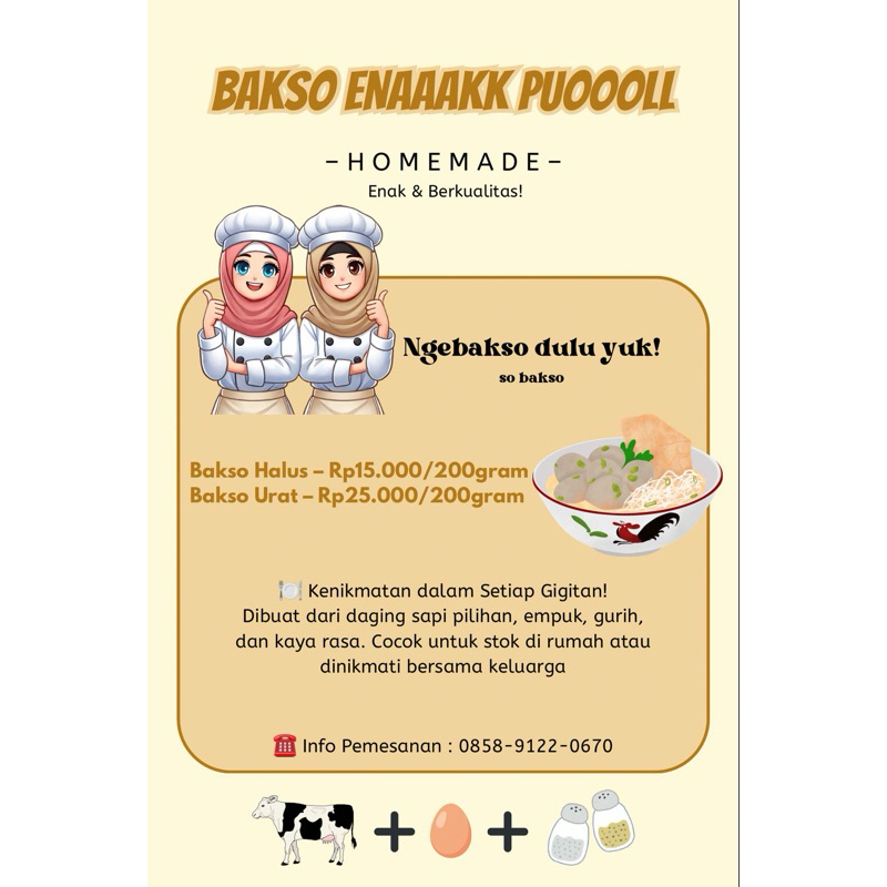 

Bakso Enak Poul Daging Sapi Asli Halal HomeMade