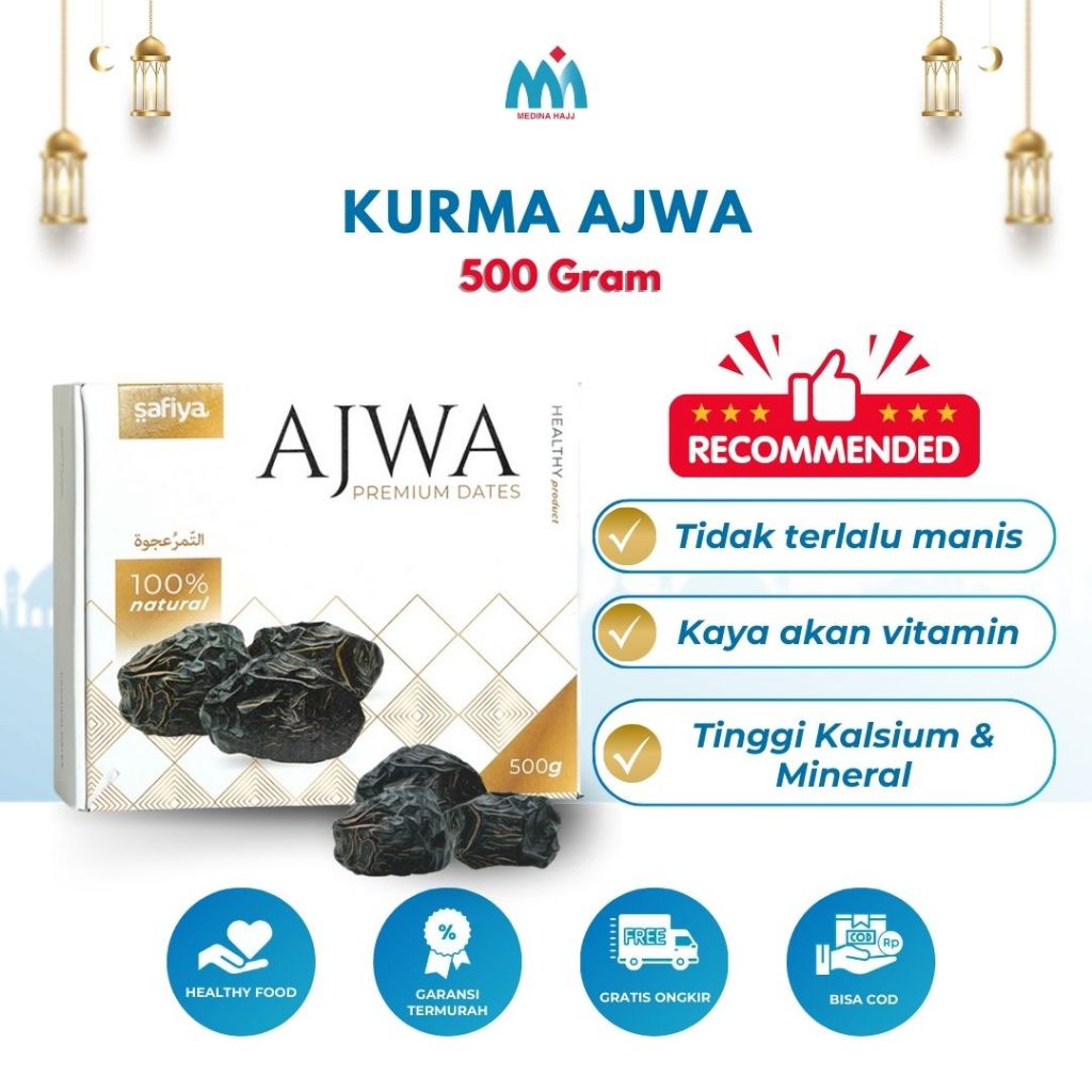 

Kurma Ajwa 500 Gram Kurma Nabi Asli Madinah Safiya Original