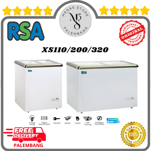 Chest Freezer RSA XS110 / XS200 / XS320 Freezer Box RSA Pintu Sliding Lemari Pembeku RSA