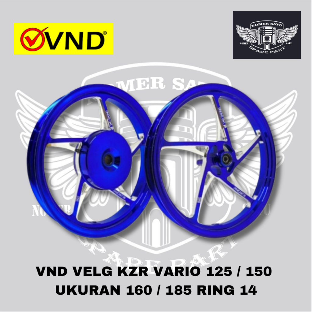 VND VELG RACING KZR MOTOR VARIO 125 / VARIO 150 SET DEPAN BELAKANG UKURAN 160 185 RING 14 ORIGINAL