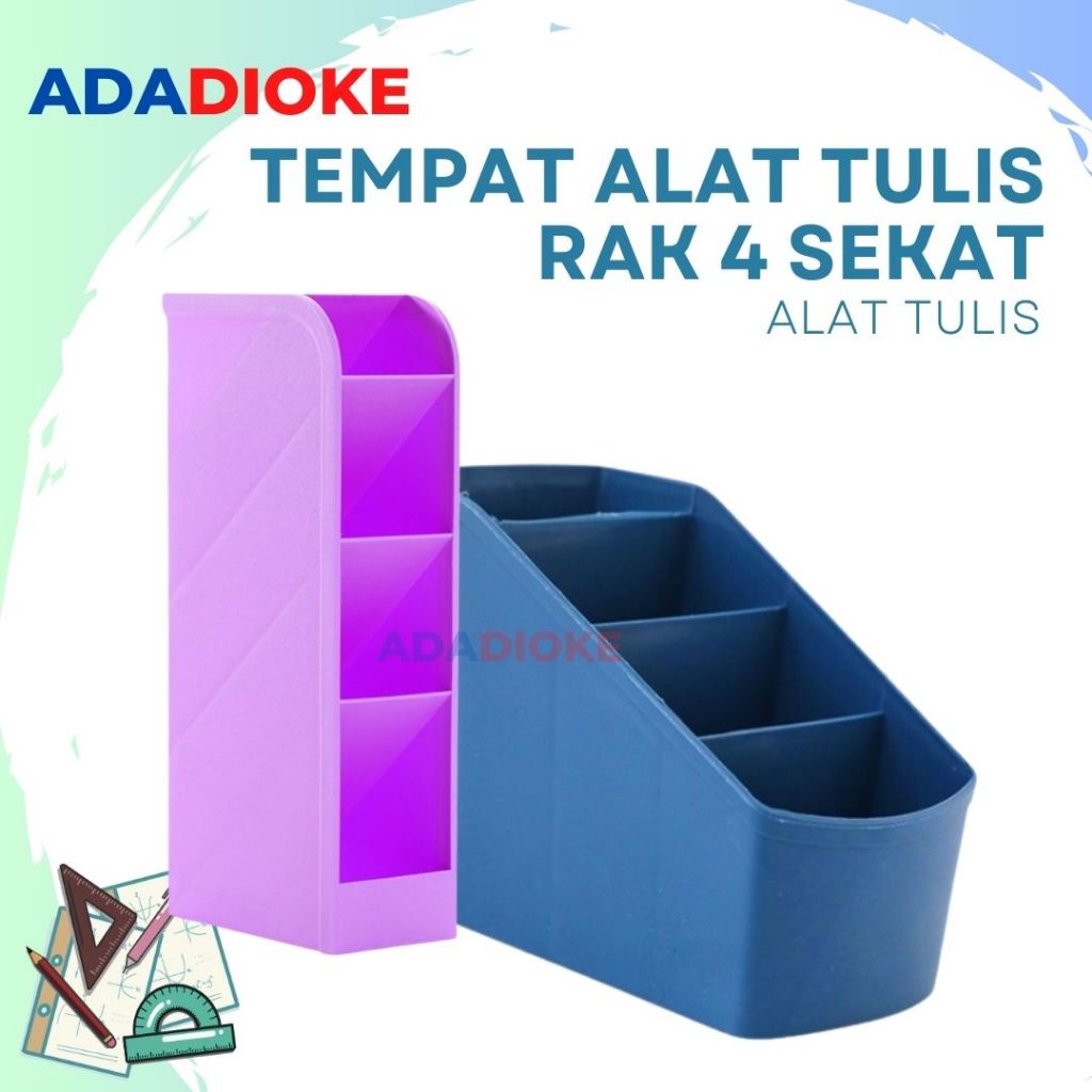 Rak Meja 4 Sekat Tempat Kotak Alat Tulis Kecil Rak Mini Tempat Make Up/Stationery