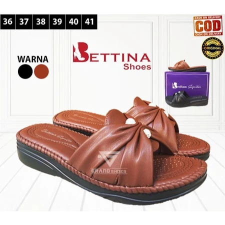 BETTINA Sandal Wedges Stripes Pillow Casual Kasual Wanita Perempuan Original