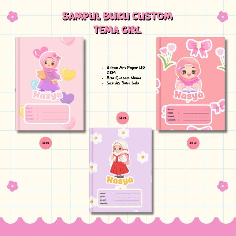 

SAMPUL BUKU ESTETIK KARAKTER ANAK SEKOLAH LUCU CUSTOM NAMA BEST SELLER TERMURAH HIGH QUALITY TEMA GIRL