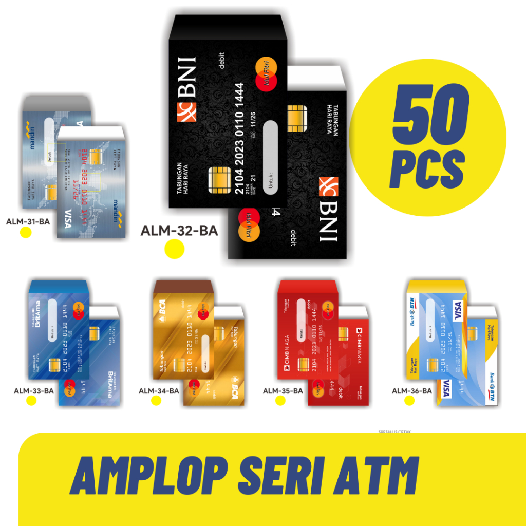 

AMPLOP LEBARAN 50 PCS MOTIF ATM LUCU UNIK