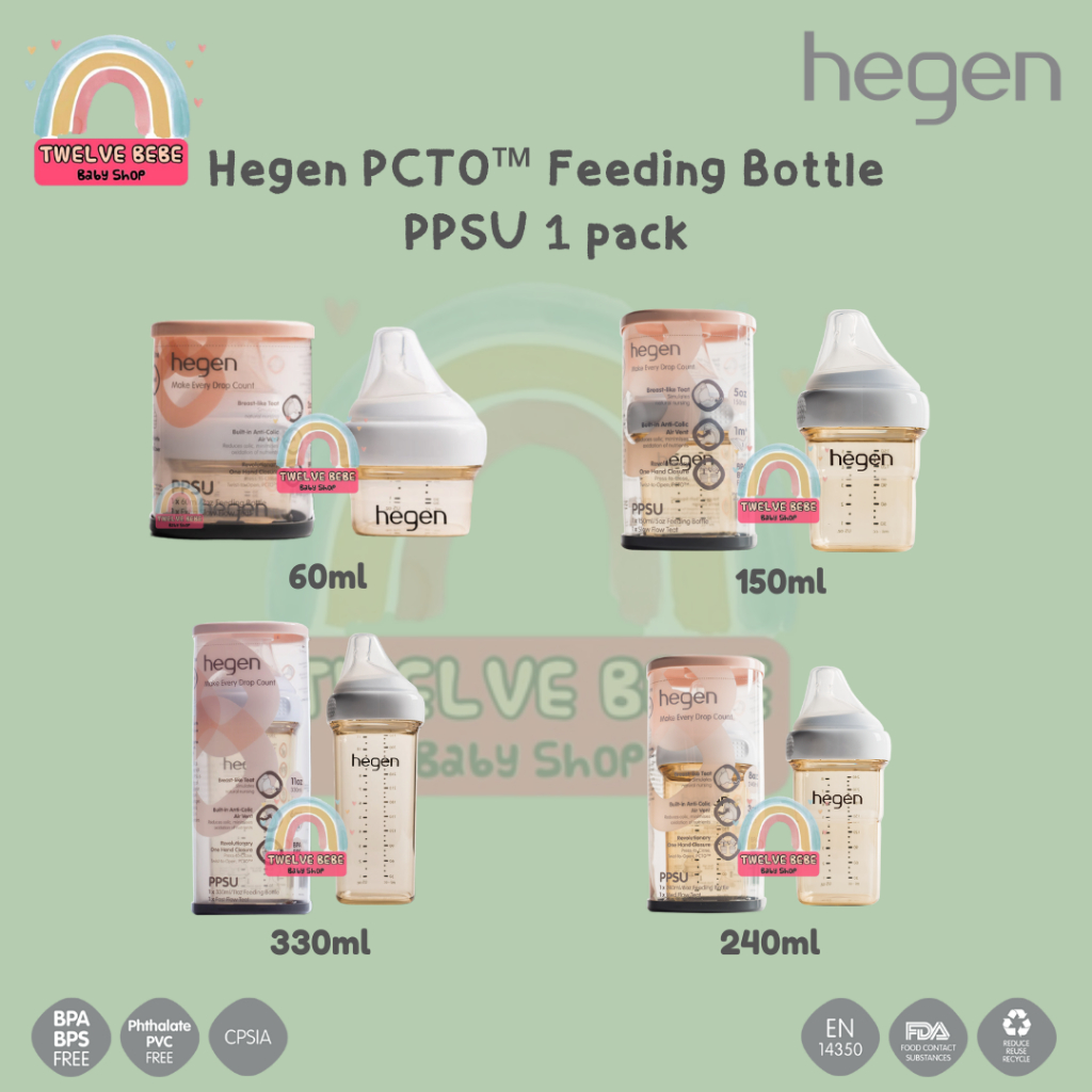 Hegen Feeding Bottle PPSU 60ML 150ML 240ML 330ML isi 1pc / Botol Susu Bayi Baby Newborn