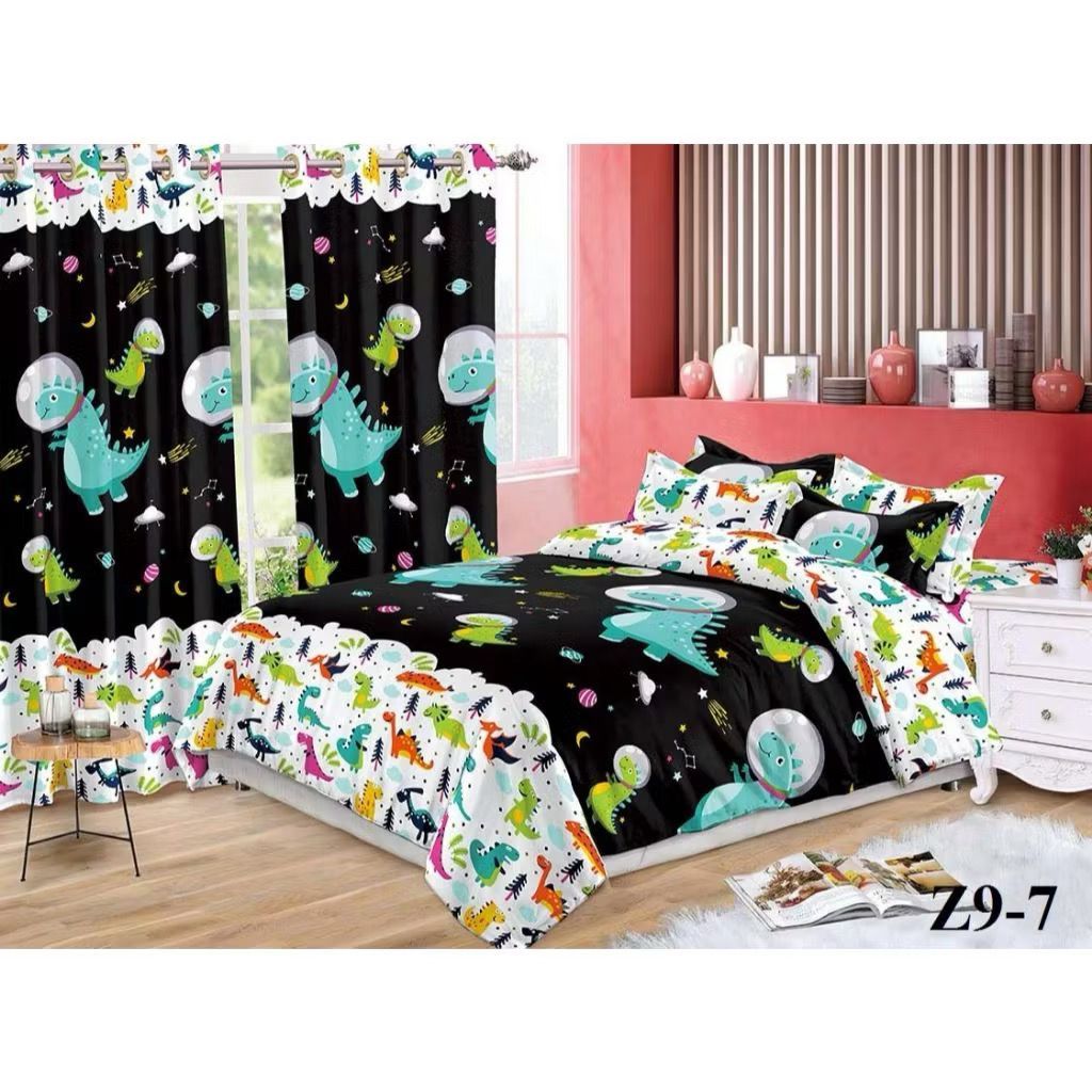 (TERBARU) sprei set karakter motif Dino New murah tebal premium ukuran 180x200 160x200 120x200 kain 